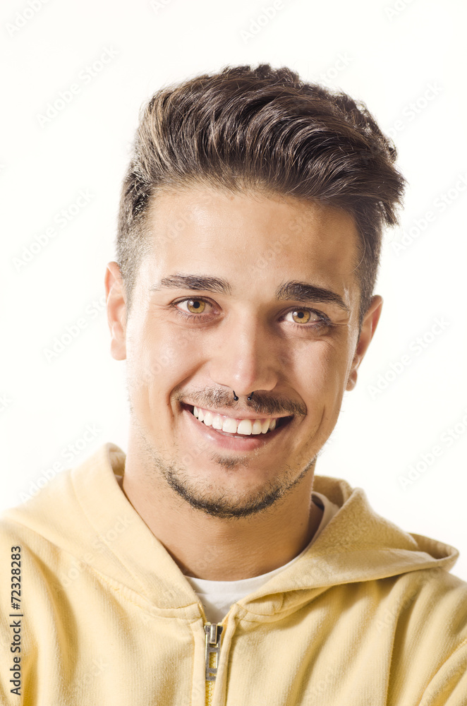 Isolated green eyed man Isolated green eyed man