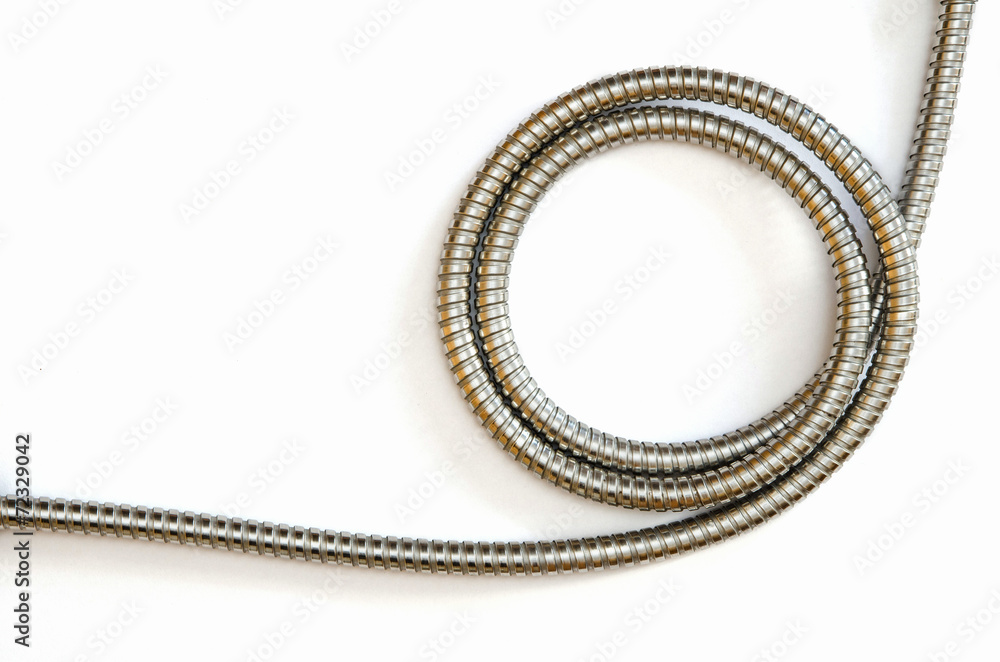 partially wound up flexible metal hose