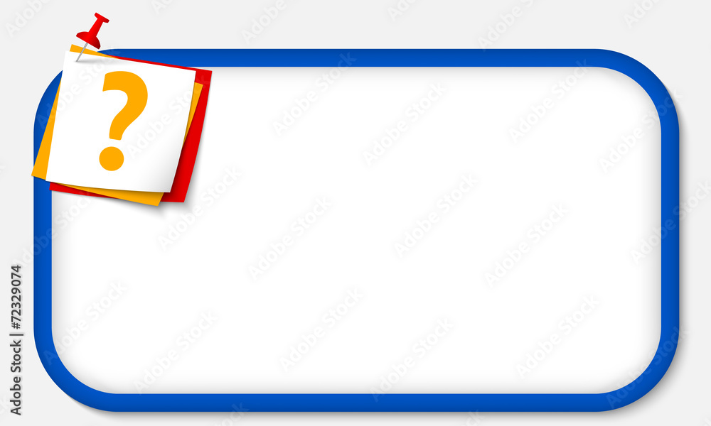 blue frame with pushpin and question mark blue frame with pushpin and question mark