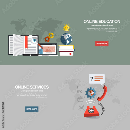 Flat designed banners