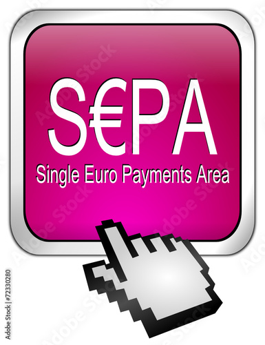 SEPA - Single Euro Payments Area - Button mit Cursor