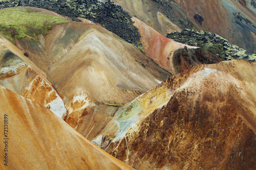 Multicolored mountains at Landmannalaugar, photo