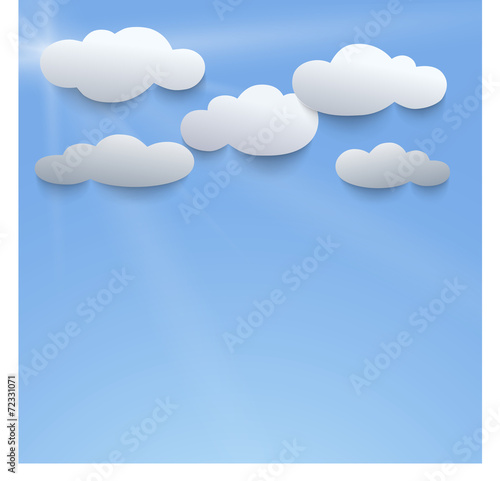 Vector illustration of sky and clouds