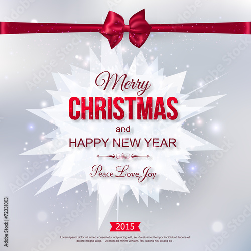 Happy New Year 2015 typographical celebration concept with silk