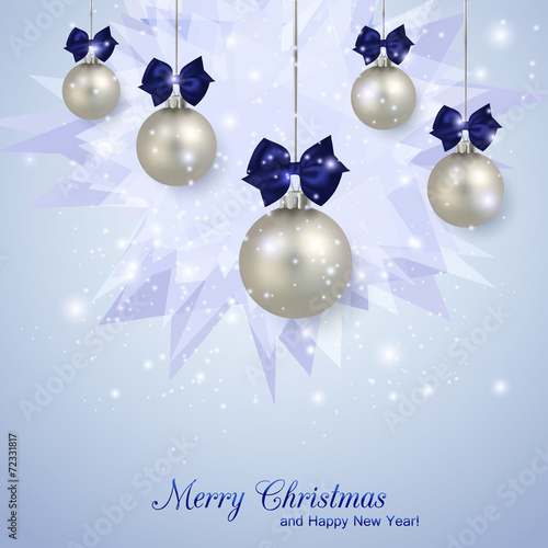 Happy New Year 2015 celebration concept with silver balls and