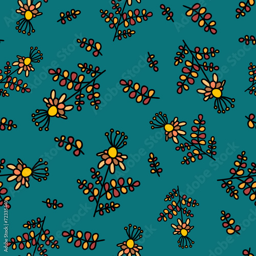 Seamless pattern with decorative medicinal herbs