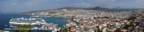 Panorama of the Port in Kusadasi, Turkey photo