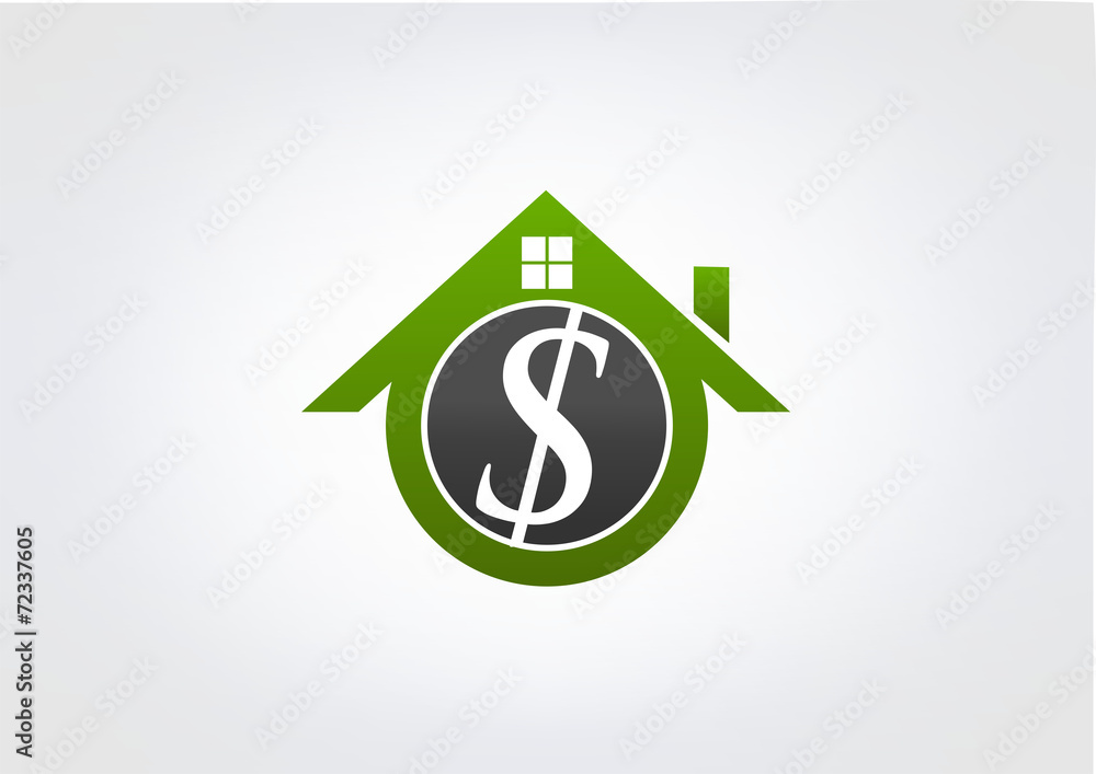 House dollar bank Business Logo Investment icon Money Abstract House dollar bank Business Logo Investment icon Money Abstract