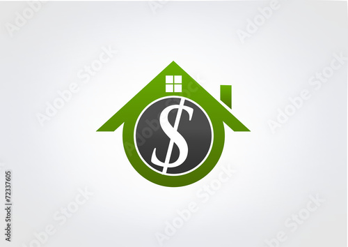 House dollar bank Business Logo Investment icon Money Abstract