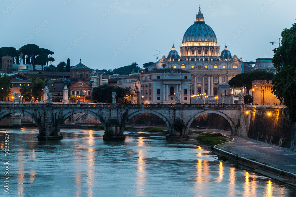 Angel bridge and St. Peter's Basilica