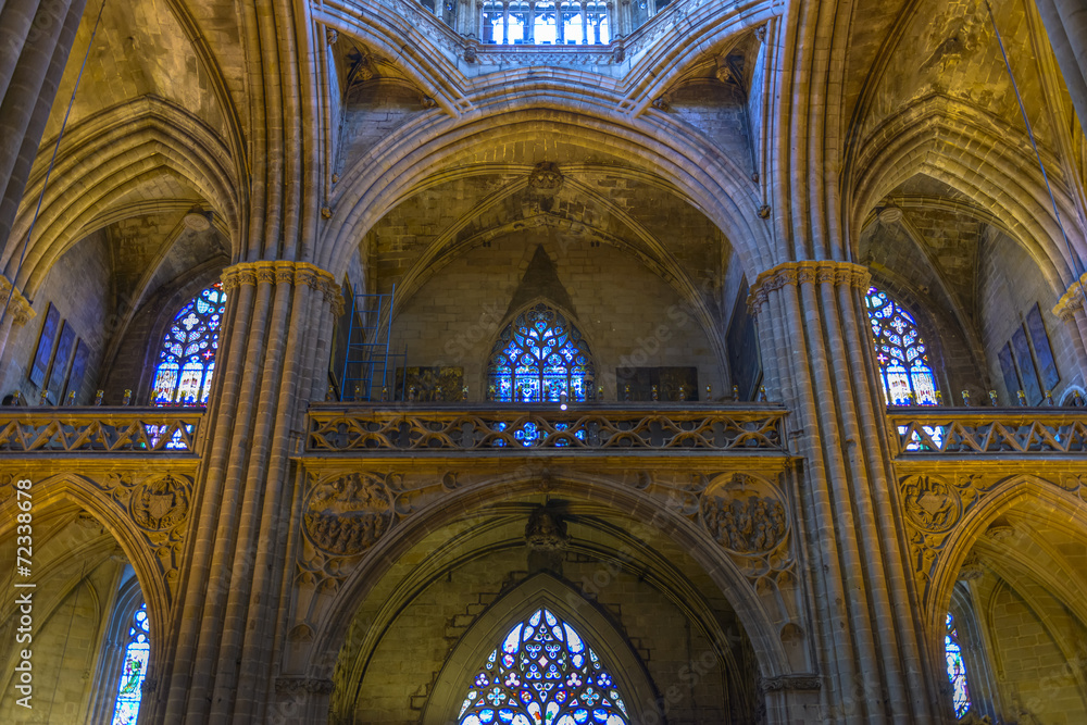 Barcelona Cathedral Interior, Catalonia, Spain