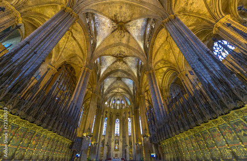 Barcelona Cathedral Interior, Catalonia, Spain