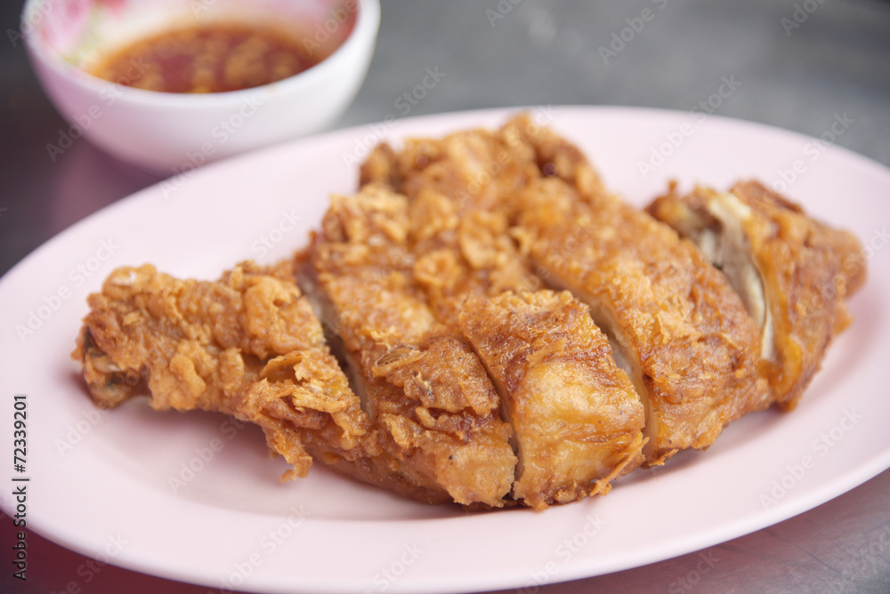 Chicken deep fried in Thai style Chicken deep fried in Thai style