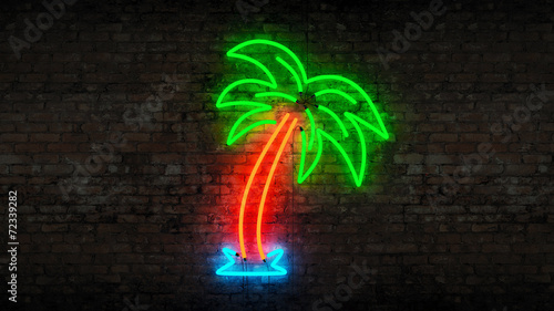 neon palm tree