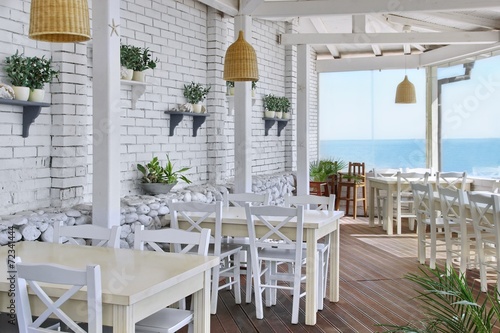Принти на полотні Sea View Restaurant Interior
