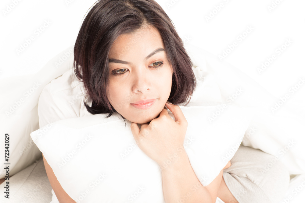 Portrait of a beautiful young woman in bed Portrait of a beautiful young woman in bed