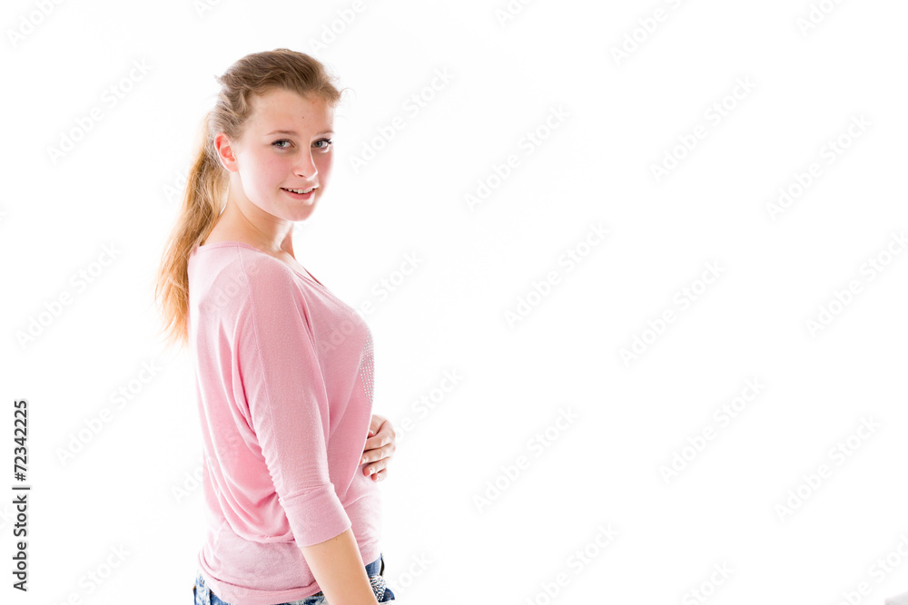 model isolated on plain background back turning around model isolated on plain background back turning around