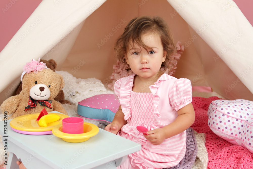 Pretend Play Tea Party at home with a TeePee Tent Pretend Play Tea Party at home with a TeePee Tent