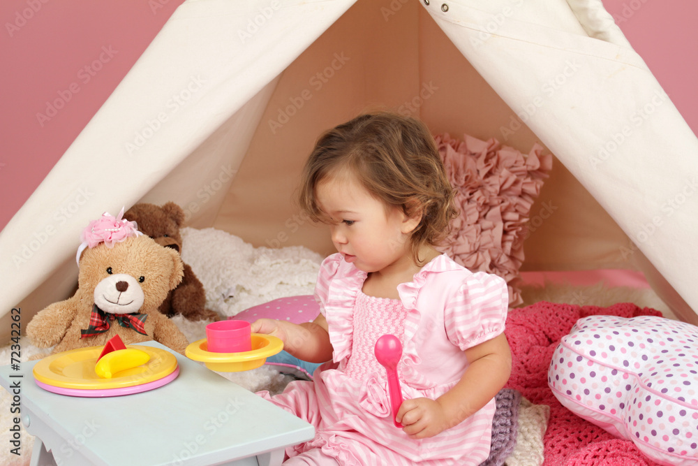 Pretend Play Tea Party at home with a TeePee Tent Pretend Play Tea Party at home with a TeePee Tent