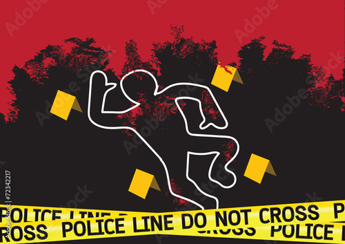 Crime scene danger tapes illustration