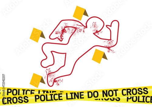 Crime scene danger tapes illustration