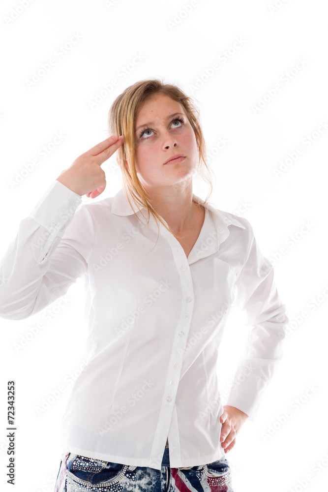 model isolated on plain background hand gesture gun model isolated on plain background hand gesture gun
