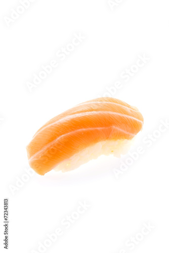 Salmon sushi isolated on white