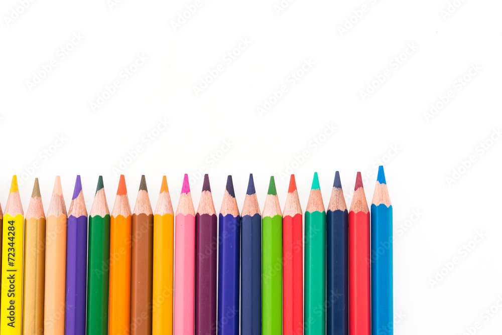 Colorful pencil isolated on white background Colorful pencil isolated on white background