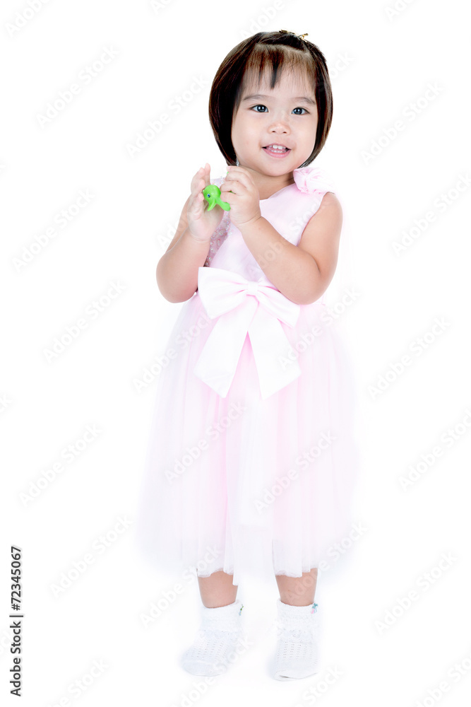Asian little girl on white background Asian little girl on white background