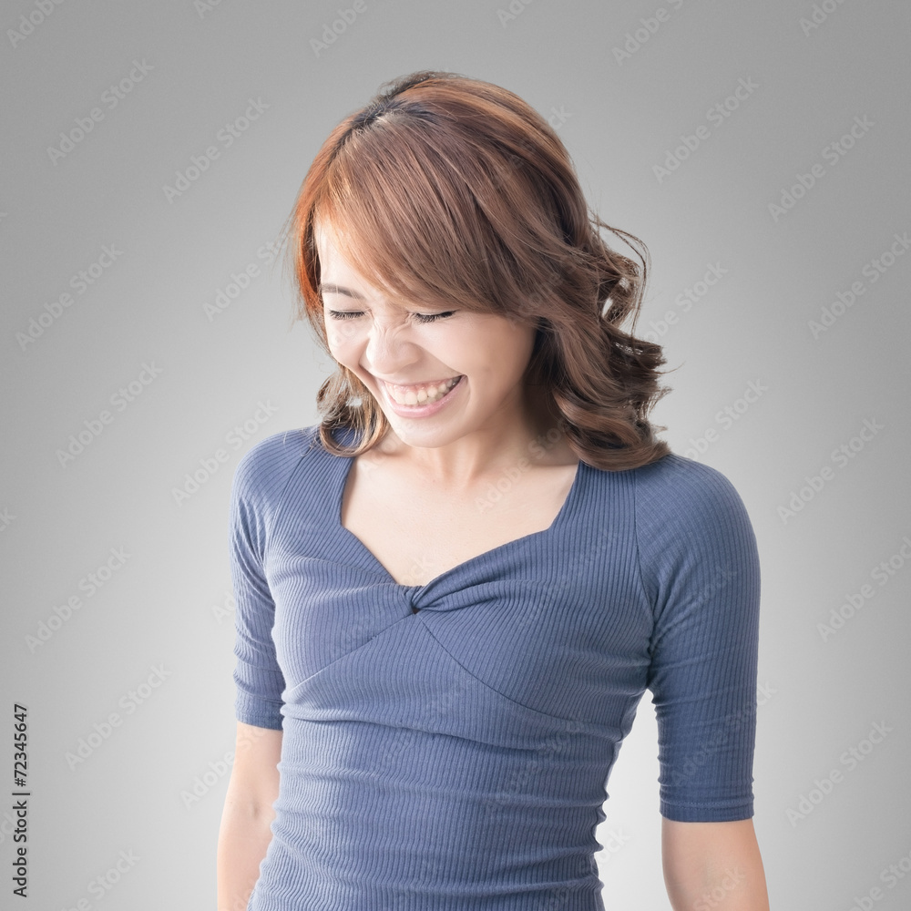 Shy Asian girl smiling Shy Asian girl smiling