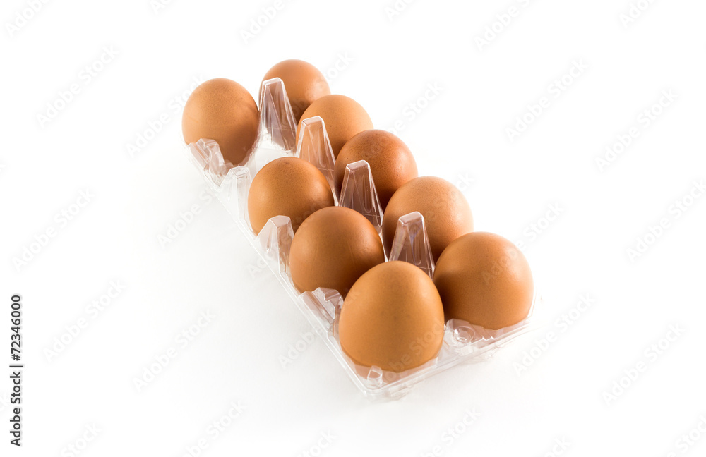 Egg plastic package isolated on white Egg plastic package isolated on white