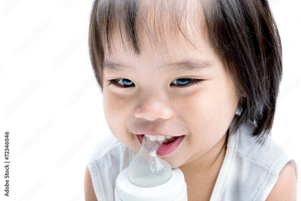 Asian little girl on white background Asian little girl on white background