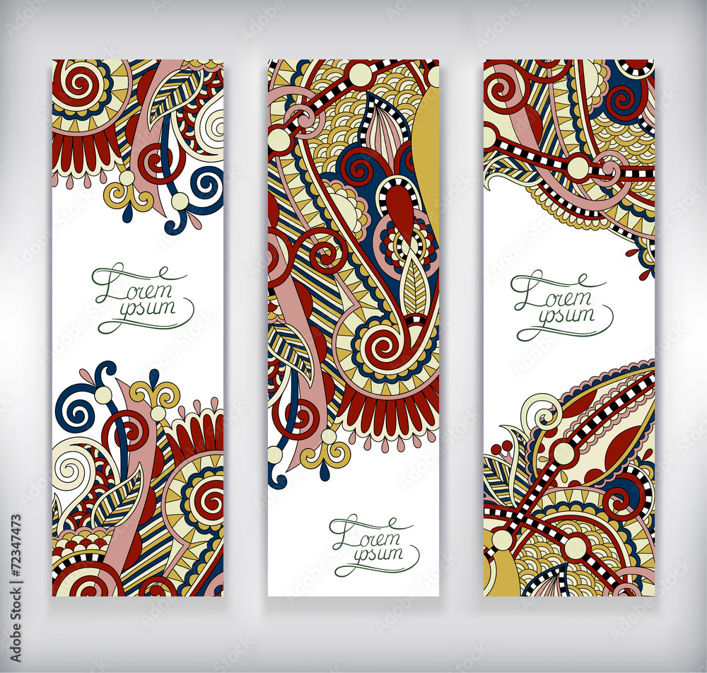 set of decorative flower template banner, card, web design with