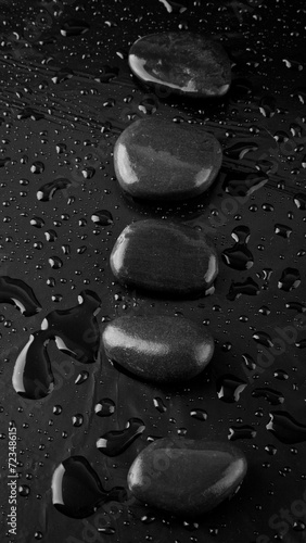 stone in drops of water