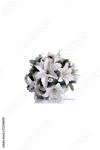 bridal bouquet on isolated background with reflection