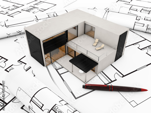 Canvas Print modular building plan
