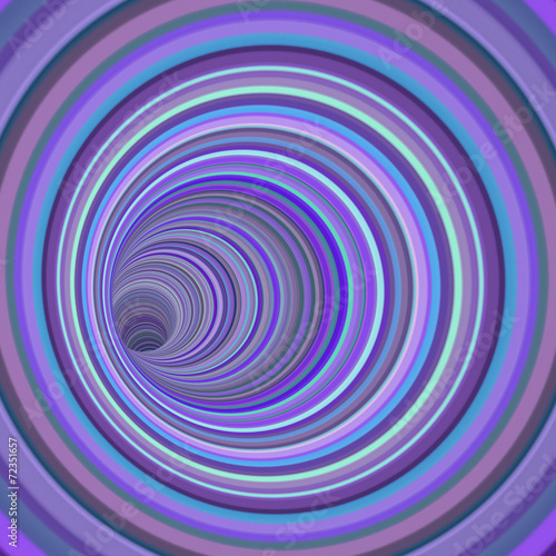 3d render tunnel vortex in multiple purple striped color