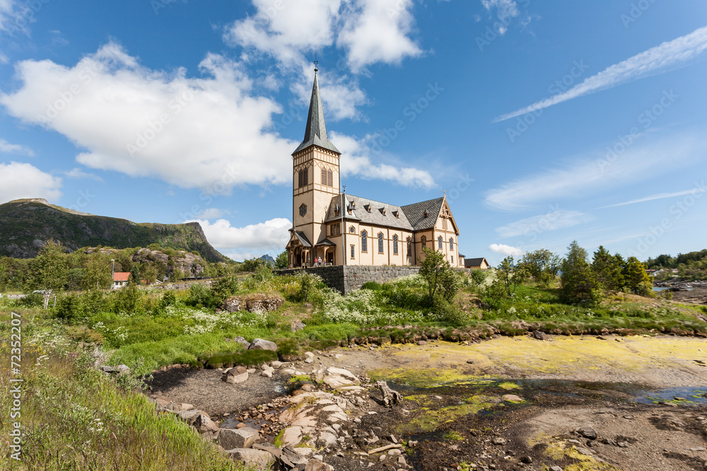 Church on lofoten islands, Norway.