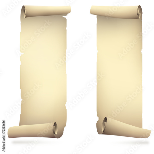 old scroll paper banners , vector drawing