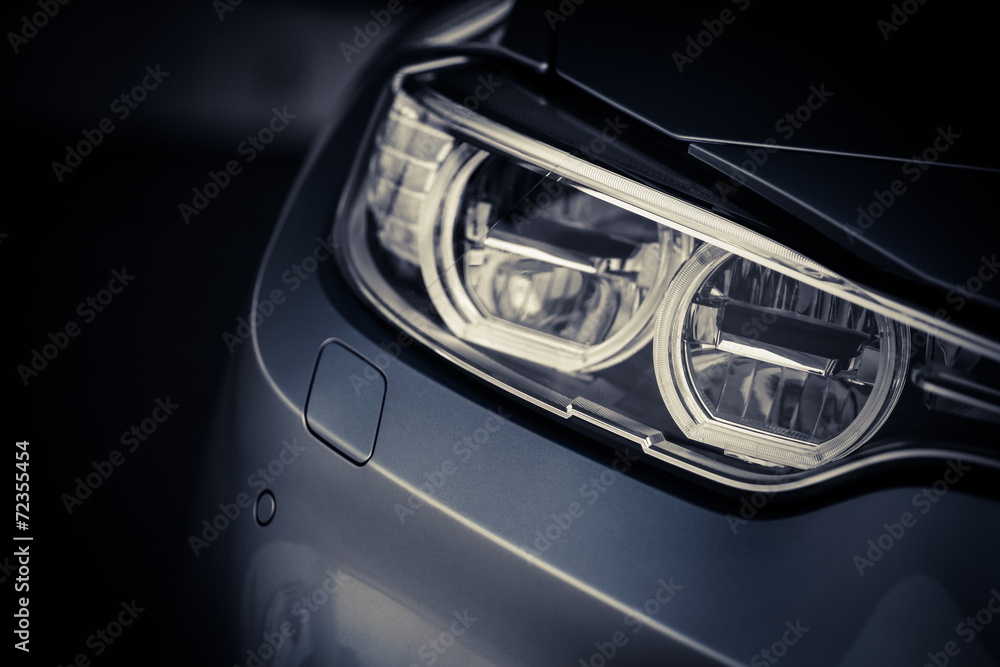 Car LED headlight - obrazy, fototapety, plakaty 