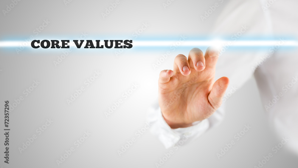 Finger Highlighting Core Values Words Finger Highlighting Core Values Words
