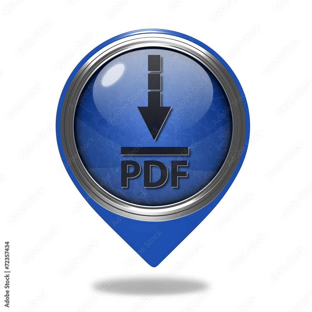 Pdf download pointer icon on white background Pdf download pointer icon on white background