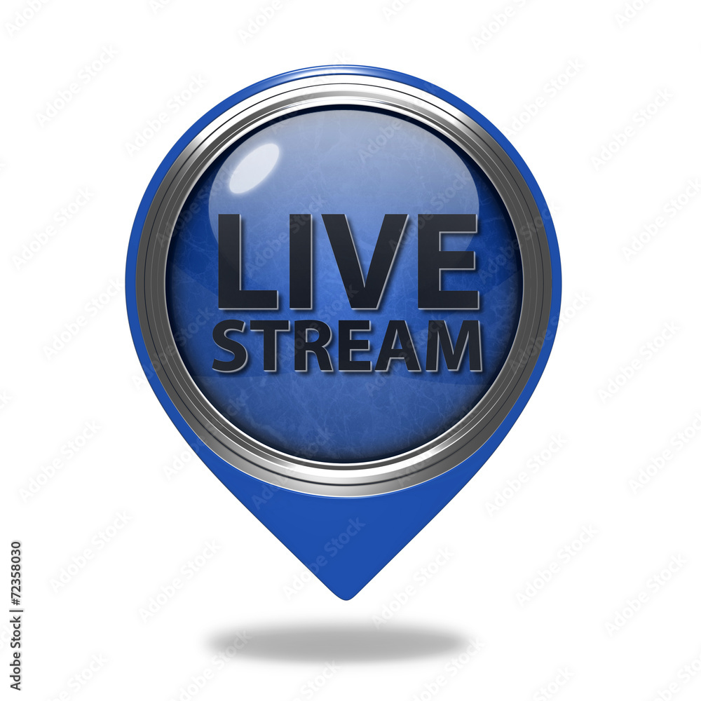 Live stream pointer icon on white background Live stream pointer icon on white background
