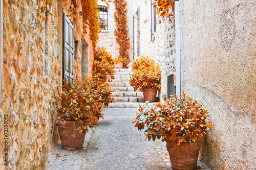 Street in Provence during the fall