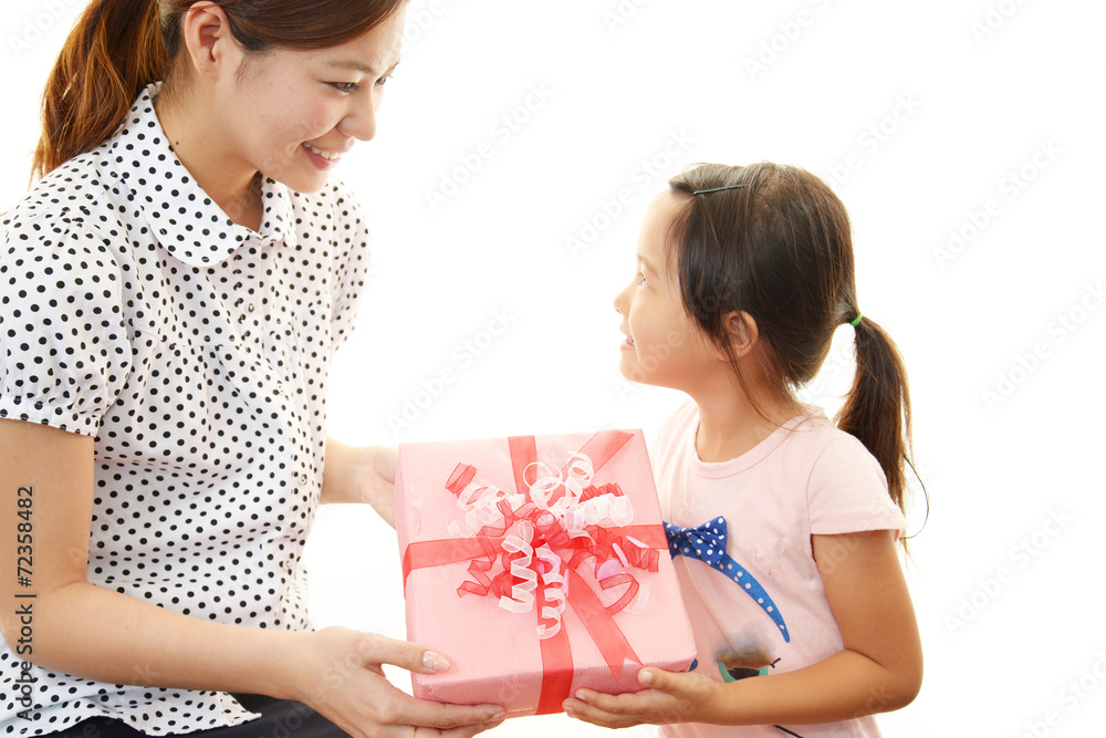 笑顔の親子 笑顔の親子