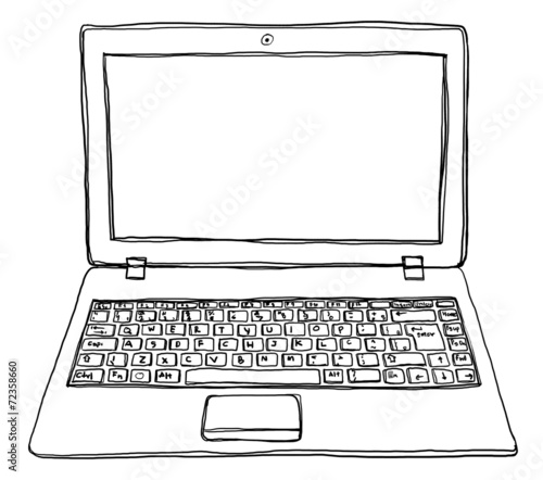 laptop notebook computer cute line art