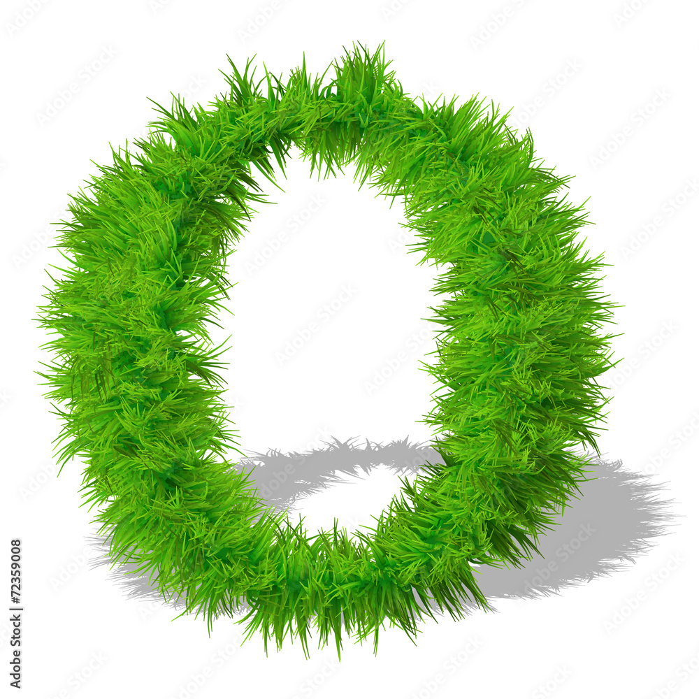 Conceptual green grass 3D font isoalted Conceptual green grass 3D font isoalted