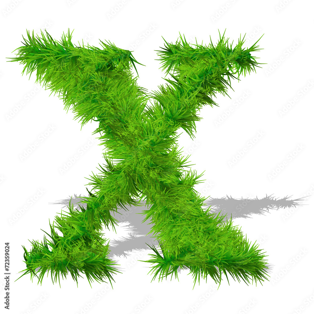 Conceptual green grass 3D font isoalted Conceptual green grass 3D font isoalted