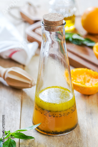 Orange salad dressing with poppy seed