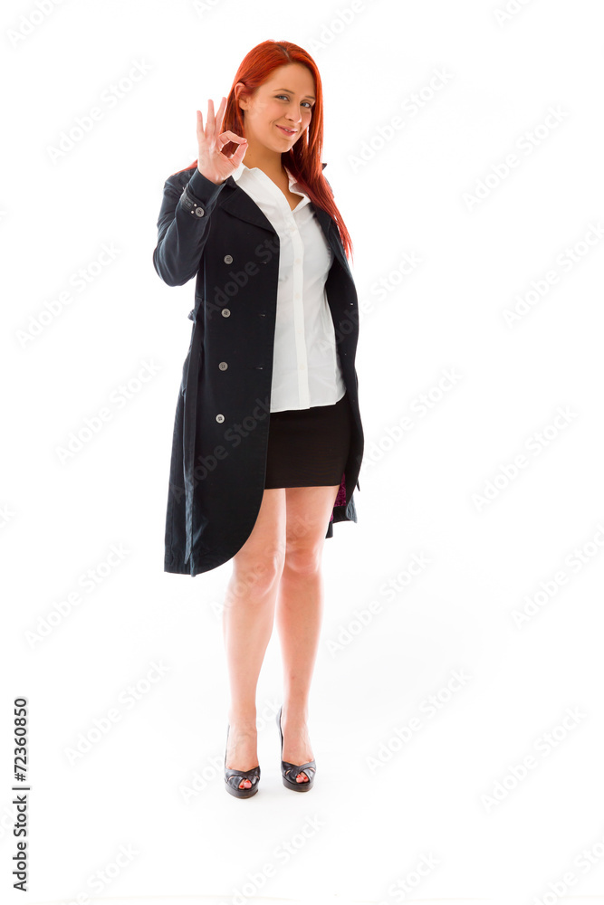 model isolated on plain background hand gesture ok sign model isolated on plain background hand gesture ok sign